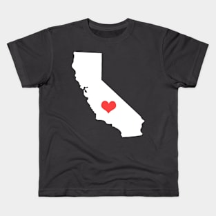 California Heart Love Native Pride Home CA White Kids T-Shirt